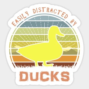 Easily Distracted By Ducks Sticker